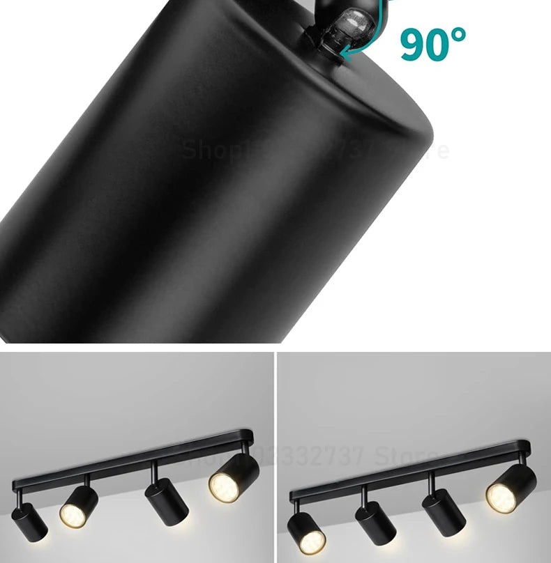 Modern GU10 LED Study Ceiling Lights Kitchen Fixtures Dining Room Background Decoration Lampshade Adjustable Stairs Aisle Lamp