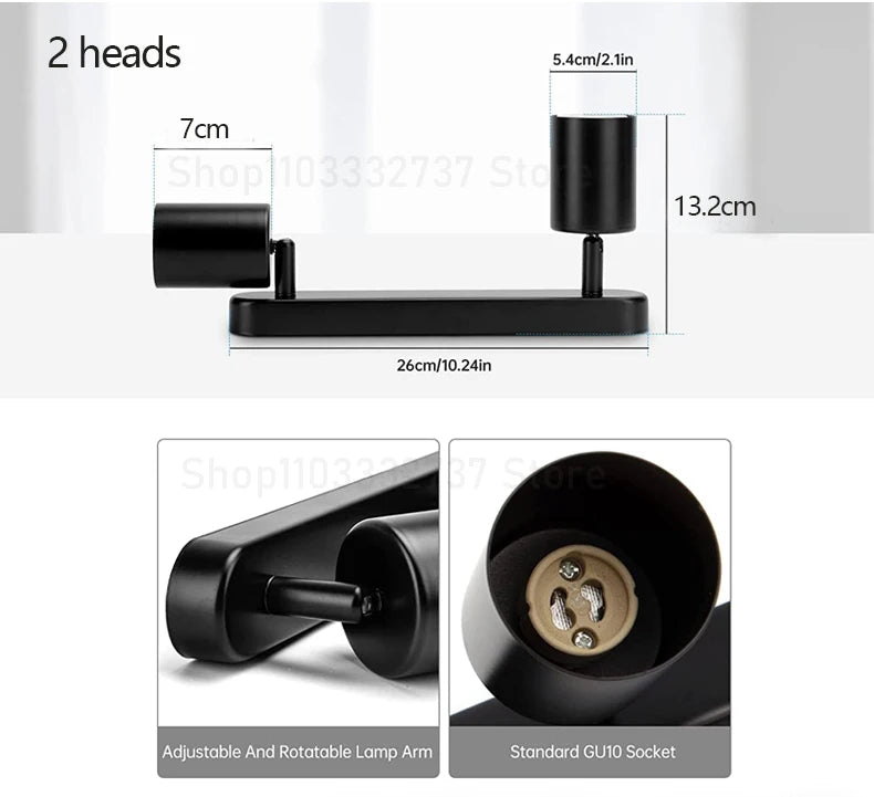 Modern GU10 LED Study Ceiling Lights Kitchen Fixtures Dining Room Background Decoration Lampshade Adjustable Stairs Aisle Lamp