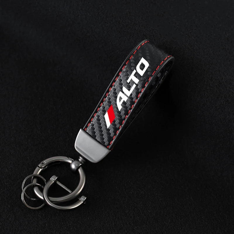 Carbon fiber Car Keychain For Suzuki Swift Ignis Jimny Celerio Baleno Grand-Vitara Ciaz Equator Ertiga Samurai S-Cross SX4 Alto