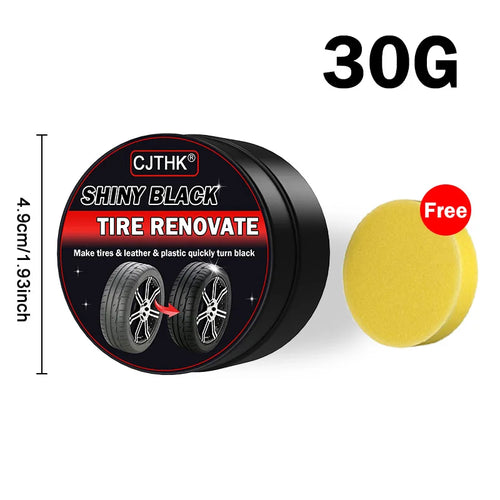 30g Tire Coating Wax Car Tire Retreading and Film Plating Cream Tire Shine Coating Wax Auto Rubber Parts Shiny Paste Anti-Aging