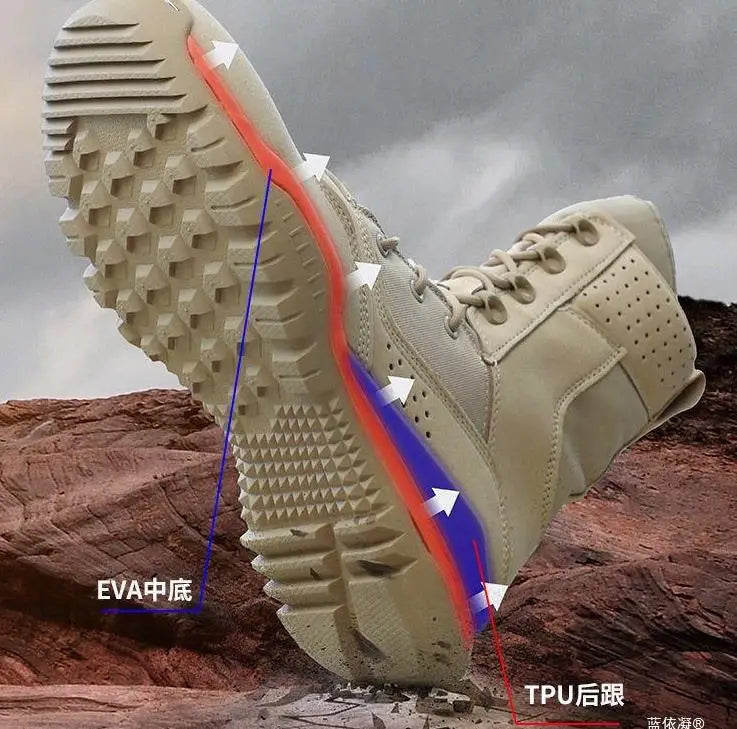 Men's Boots Comfortable Breathable Wear-Resistant Non-slip Outdoor Field Training Boots Spring and Autumn shoes Large Size 38 46