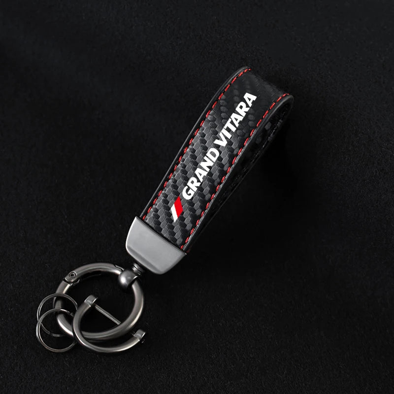 Carbon fiber Car Keychain For Suzuki Swift Ignis Jimny Celerio Baleno Grand-Vitara Ciaz Equator Ertiga Samurai S-Cross SX4 Alto