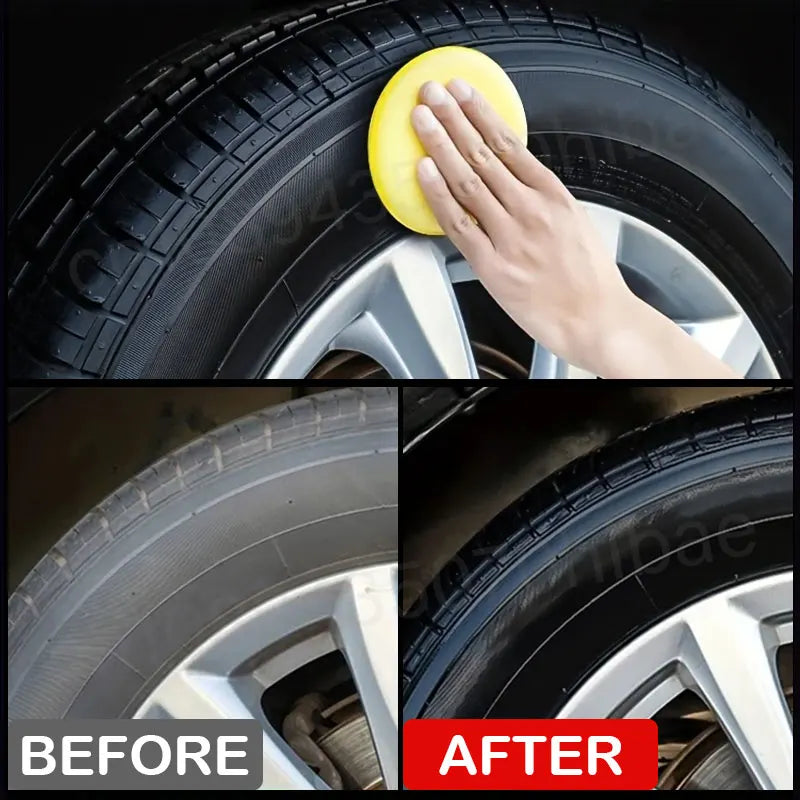 30g Tire Coating Wax Car Tire Retreading and Film Plating Cream Tire Shine Coating Wax Auto Rubber Parts Shiny Paste Anti-Aging
