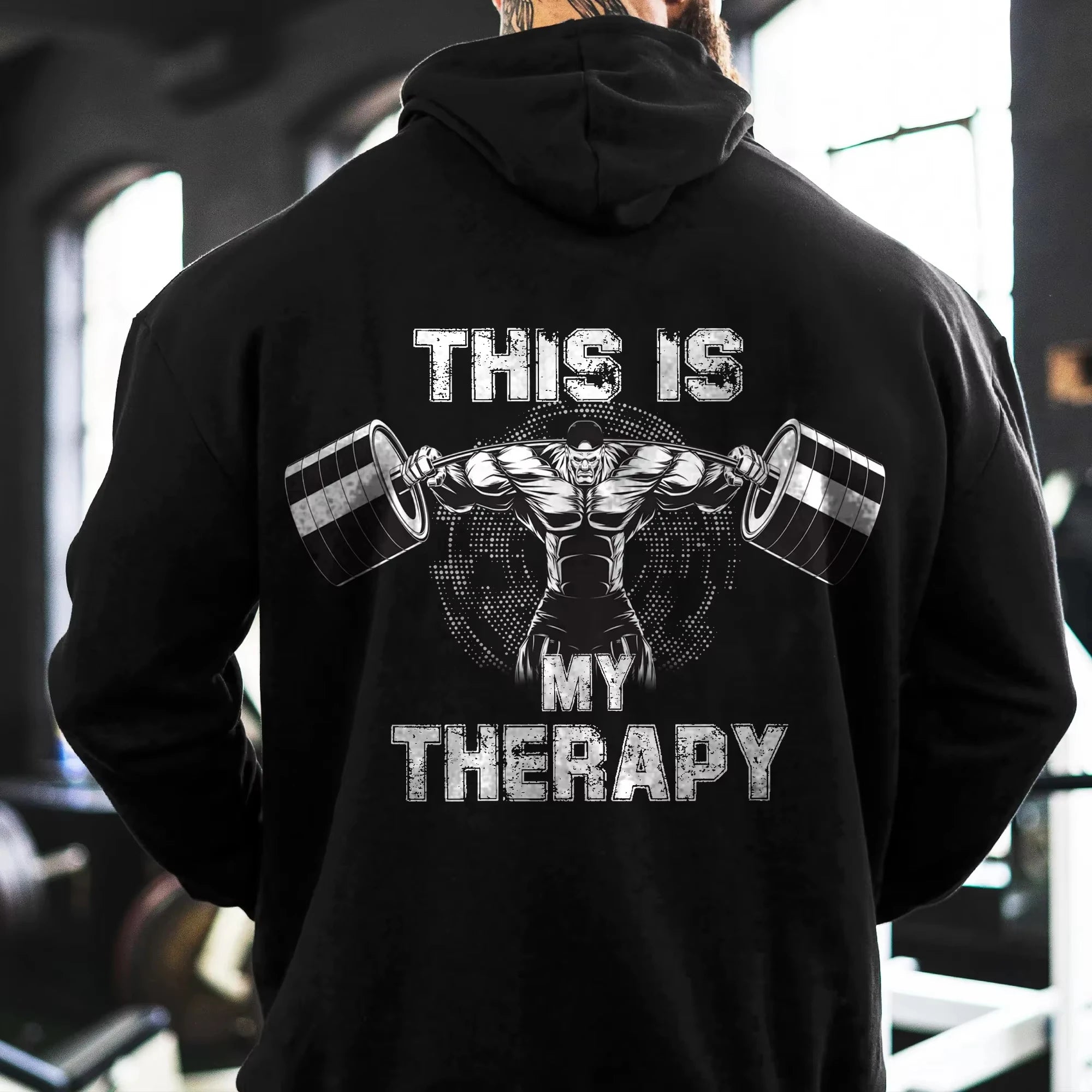 Men Autumn Winter New Men's Fitness Hoodies Pattern Hooded Workout Hoodie Breathable Sweatshirts