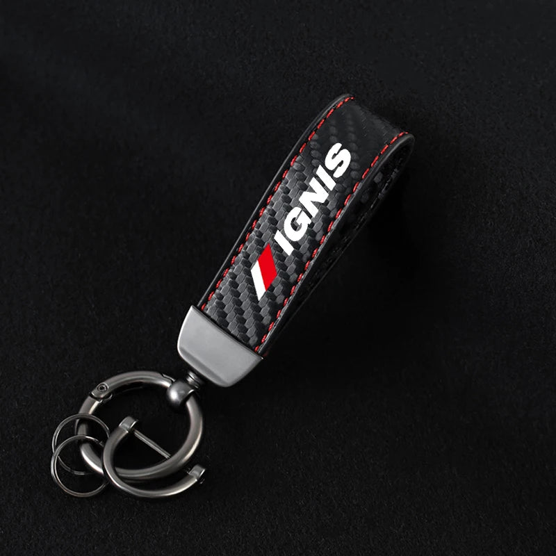Carbon fiber Car Keychain For Suzuki Swift Ignis Jimny Celerio Baleno Grand-Vitara Ciaz Equator Ertiga Samurai S-Cross SX4 Alto