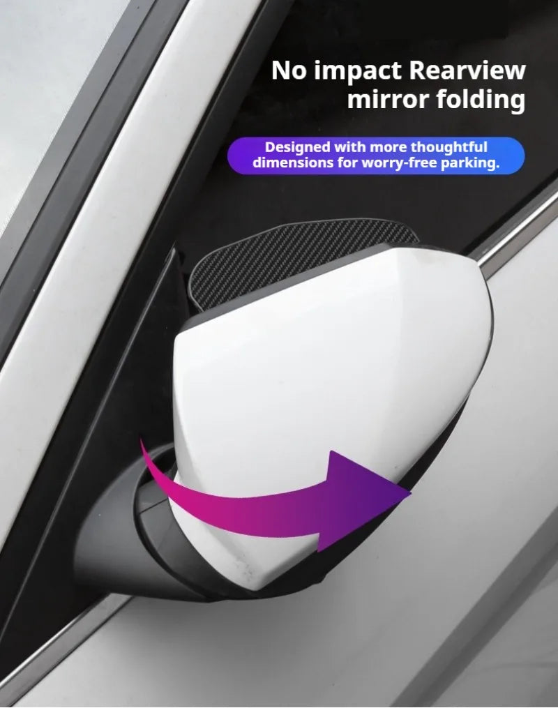 2Pcs Carbon Fiber Car Rearview Mirror Rain Shield, Flexible Eyebrow Protector Rain Cover