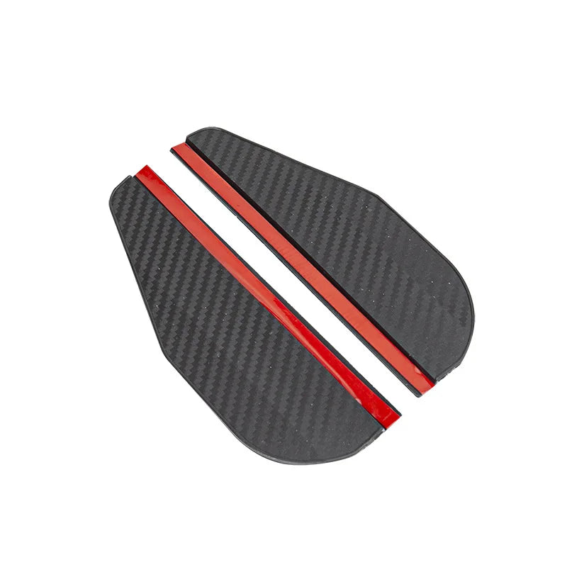 2Pcs Carbon Fiber Car Rearview Mirror Rain Shield, Flexible Eyebrow Protector Rain Cover