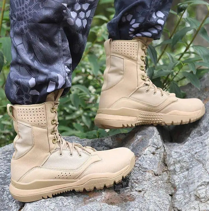 Men's Boots Comfortable Breathable Wear-Resistant Non-slip Outdoor Field Training Boots Spring and Autumn shoes Large Size 38 46
