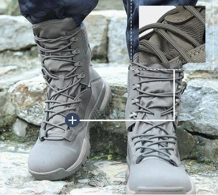 Men's Boots Comfortable Breathable Wear-Resistant Non-slip Outdoor Field Training Boots Spring and Autumn shoes Large Size 38 46