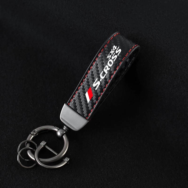 Carbon fiber Car Keychain For Suzuki Swift Ignis Jimny Celerio Baleno Grand-Vitara Ciaz Equator Ertiga Samurai S-Cross SX4 Alto