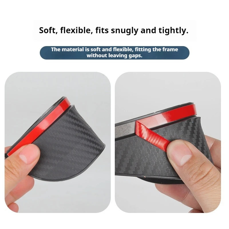 2Pcs Carbon Fiber Car Rearview Mirror Rain Shield, Flexible Eyebrow Protector Rain Cover