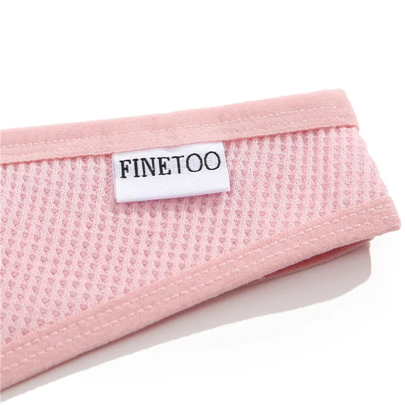 FINETOO 3PCS/Set G-string Panties Waffle Cotton Women's Underwear Sexy Panties Female Underpants Thong V-Waist Pantys Lingerie