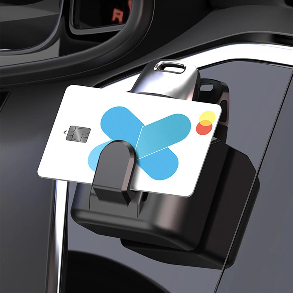 Car Key Holder Clip Car Interior Storage Box Dashboard Organizer Adhesive Mount Upgrade Style For Card Key Rack Universal Fit