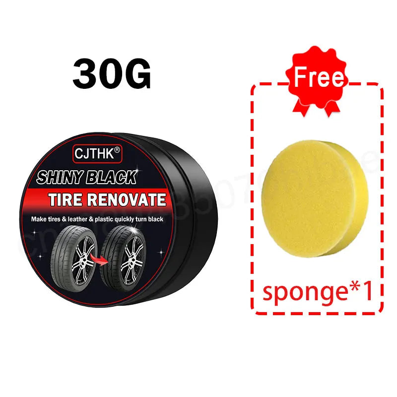 30g Tire Coating Wax Car Tire Retreading and Film Plating Cream Tire Shine Coating Wax Auto Rubber Parts Shiny Paste Anti-Aging