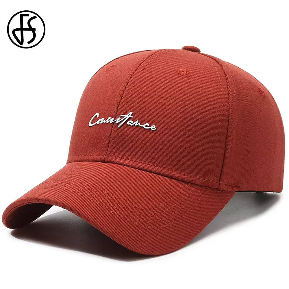 FS Stylish Orange Red Baseball Cap For Men Luxury Brand Small Letter Women Trucker Hat Streetwear Hip Hop Caps Gorras Hombre