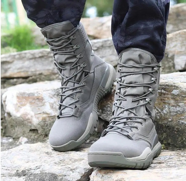 Men's Boots Comfortable Breathable Wear-Resistant Non-slip Outdoor Field Training Boots Spring and Autumn shoes Large Size 38 46