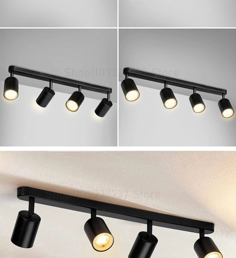 Modern GU10 LED Study Ceiling Lights Kitchen Fixtures Dining Room Background Decoration Lampshade Adjustable Stairs Aisle Lamp