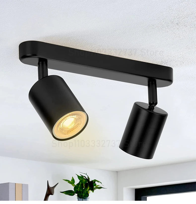 Modern GU10 LED Study Ceiling Lights Kitchen Fixtures Dining Room Background Decoration Lampshade Adjustable Stairs Aisle Lamp