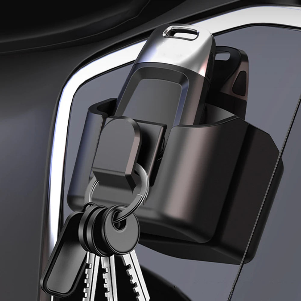 Car Key Holder Clip Car Interior Storage Box Dashboard Organizer Adhesive Mount Upgrade Style For Card Key Rack Universal Fit