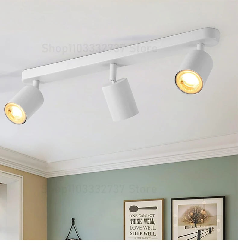 Modern GU10 LED Study Ceiling Lights Kitchen Fixtures Dining Room Background Decoration Lampshade Adjustable Stairs Aisle Lamp