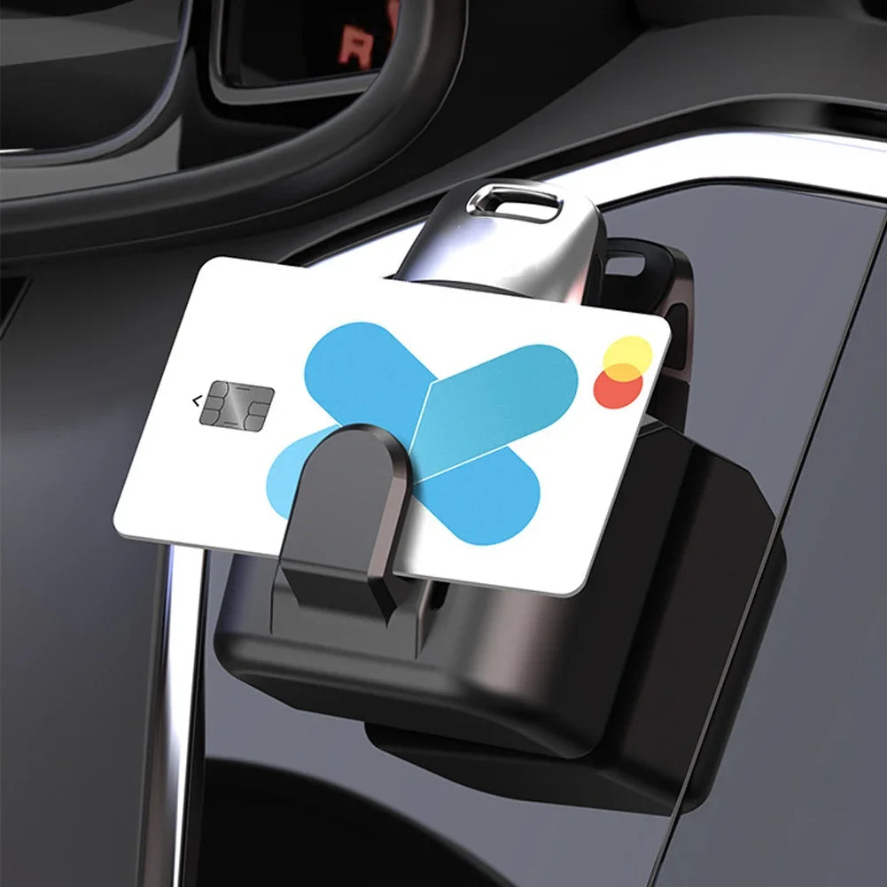 Car Key Holder Clip Car Interior Storage Box Dashboard Organizer Adhesive Mount Upgrade Style For Card Key Rack Universal Fit