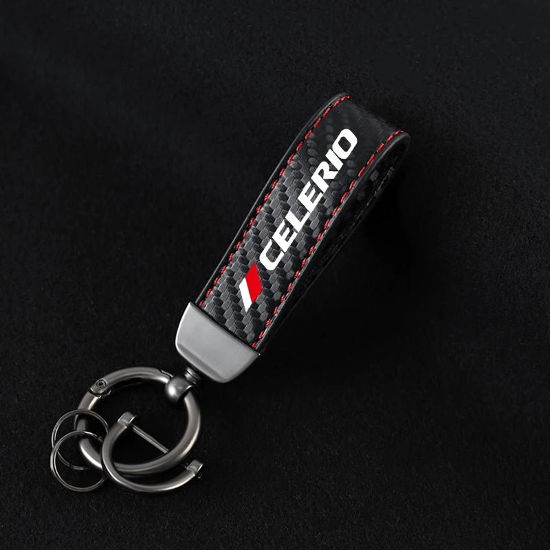 Carbon fiber Car Keychain For Suzuki Swift Ignis Jimny Celerio Baleno Grand-Vitara Ciaz Equator Ertiga Samurai S-Cross SX4 Alto