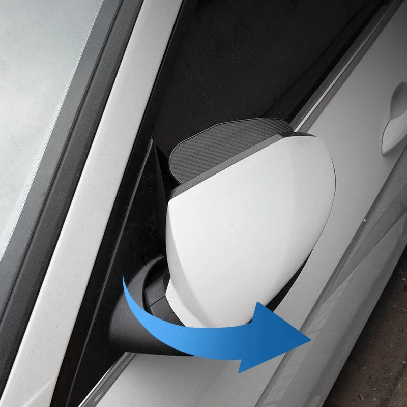 2Pcs Carbon Fiber Car Rearview Mirror Rain Shield, Flexible Eyebrow Protector Rain Cover