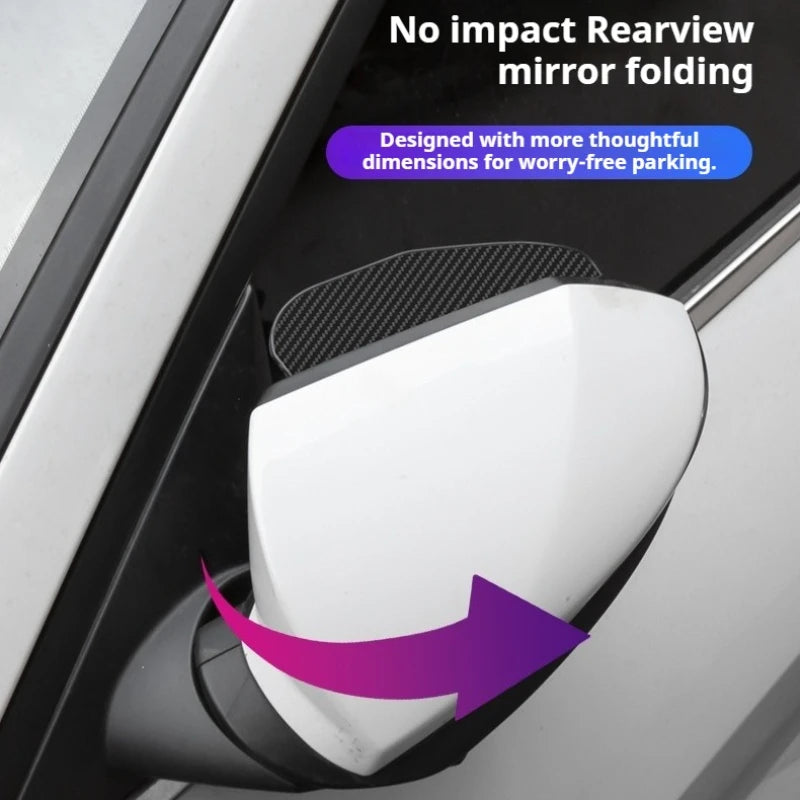2Pcs Carbon Fiber Car Rearview Mirror Rain Shield, Flexible Eyebrow Protector Rain Cover