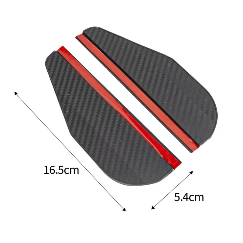 2Pcs Carbon Fiber Car Rearview Mirror Rain Shield, Flexible Eyebrow Protector Rain Cover