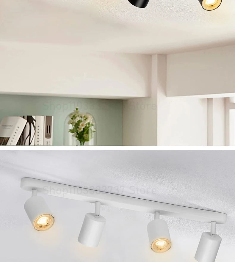 Modern GU10 LED Study Ceiling Lights Kitchen Fixtures Dining Room Background Decoration Lampshade Adjustable Stairs Aisle Lamp