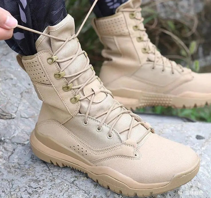 Men's Boots Comfortable Breathable Wear-Resistant Non-slip Outdoor Field Training Boots Spring and Autumn shoes Large Size 38 46