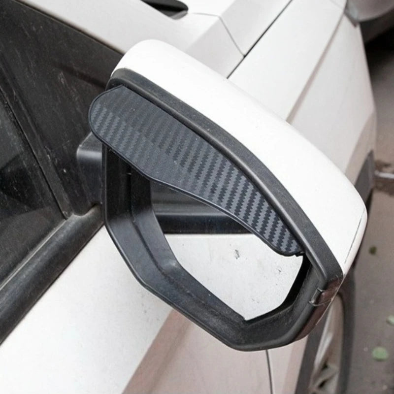 2Pcs Carbon Fiber Car Rearview Mirror Rain Shield, Flexible Eyebrow Protector Rain Cover