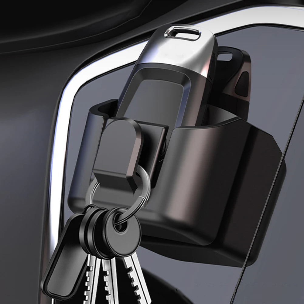 Car Key Holder Clip Car Interior Storage Box Dashboard Organizer Adhesive Mount Upgrade Style For Card Key Rack Universal Fit