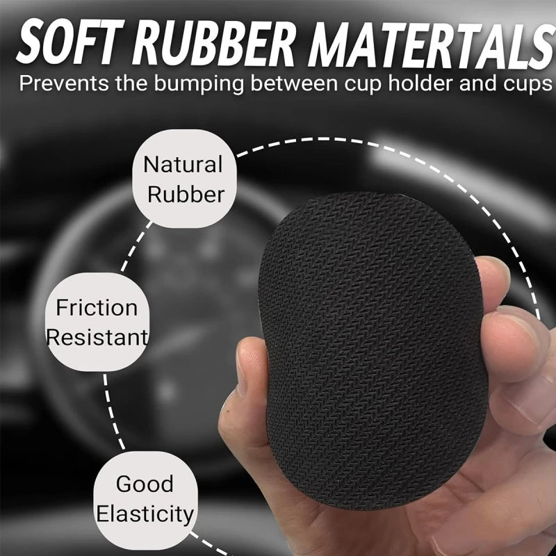 2PCS Silicone Car Cup Coaster Waterproof Non-Slip Sift-Proof Spill Saucer with Lift Notch Storage Mat Car Interior Accessories