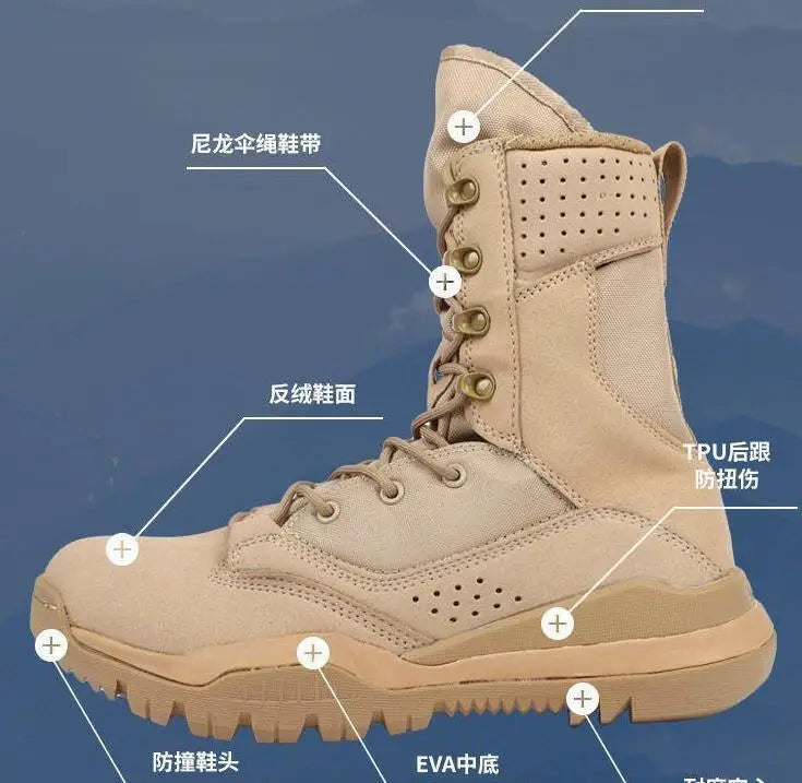 Men's Boots Comfortable Breathable Wear-Resistant Non-slip Outdoor Field Training Boots Spring and Autumn shoes Large Size 38 46